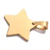 Colar pingente militar de tag estrela de cinco pontas multicolorida em aço inoxidável fornecimento transfronteiriço pode ser padrão de logotipo a laser