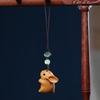 Palo de rosa Sándalo Boj Sándalo verde Conejo de peluche tallado Llavero para coche para pareja Colgante para teléfono móvil