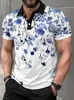 Camisa polo de manga corta para hombre de comercio exterior transfronterizo, nueva, con estampado digital 3D, casual para exteriores, cuello camisero, con botones
