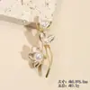 Broche de Orquídea com Pérola de Água Doce Estilo Chinês Broche Retrô de Alta Qualidade para Mulheres Corsage Elegante Acessórios para Casaco Terno Cardigã