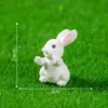 Figura de conejo de Pascua miniatura transfronteriza, perfecta para paisajismo de jardines, decoraciones DIY, adornos colgantes y piezas decorativas pequeñas