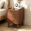 Mesita de noche ultraestrecha estilo madera natural, 20-40 cm de profundidad, para dormitorio, pequeño mueble de almacenamiento para al lado de la cama