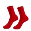 Calcetines Rojos del Año del Caballo Algodón Año Nuevo Pareja Calcetines de Caña Media Año Zodiacal Boda Eventos Felices Calzado Calcetas Rojas de la Fortuna de Siete Estrellas
