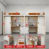 Cama de Apartamento, Cama de Hierro para Dormitorio Universitario, Dormitorio para Unidad de Personal, Litera con Almacenamiento Integrado, Litera Escolar con Escritorio Debajo