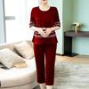Roupas Femininas Plus Size 2026 Verão Novo Estilo para Mães de Meia-Idade e Idosas, Calça Cropped Soltinha Emagrecedora + Conjunto de Camiseta Solta Tendência