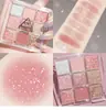 Paleta de Sombras Jaded de 9 Colores Ins Súper Caliente Polvo con Brillo Mate Perlado Color Tierra Maquillaje de Sombras de Nueve Colores Belleza Maquillaje