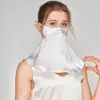 [Procesamiento personalizado] Seda aumentó protección solar facial UV protección ciclismo cuello velo de seda de morera