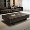 Mesa de centro, sala de estar, mesa de chá para casa, luxo leve, mesa de chá de alta qualidade, preta, apartamento pequeno, design minimalista moderno, combinada com um rack de TV