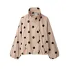 Ropa Europea y Americana Transfronteriza para Mujer Za Aliexpress Venta Caliente Casual Blanca Chaqueta de Lunares Grandes