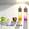 Creativo Nuevo Color Degradado Madera Grano Cubierta Vidrio Pequeña Botella Colgante Aceite Esencial Botella de Perfume Llavero Colgante Collar
