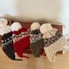Chapéus de Outono e Inverno para Crianças Chapéus Fair Isle Quentes com Proteção para as Orelhas para Meninas Chapéus de Lã Tricotados para Meninos Chapéus Pulôver para Crianças Pequenas e Médias