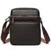 Bolsa de Ombro Masculina de Couro Genuíno Novo Modelo Transfronteiriça, Venda Direta do Fabricante, Bolsa Transversal Vertical de Couro Bovino de Primeira Camada, Bolsa de Couro Versátil Casual
