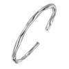Pulsera Abierta Anillo Mobius de Plata Estilo Pareja Anillo Liso Textura Retorcida Punto de Inicio del Amor Pulsera Final