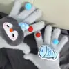 Guantes de Peluche Lindos y Suaves de Pingüino y Pez para Mujer Invierno Dibujos Animados Engrosados a Prueba de Viento y Frío Cálidos para Ciclismo de Cinco Dedos Protección contra el Frío