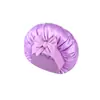 Gorro de satén personalizado transfronterizo para dormir, sombrero de invierno de una sola capa de ala ancha para mujer, sombrero de punto de color sólido de tela de satén para el posparto con parte superior redonda