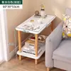 Mesa Auxiliar Lateral para Sofá Sala de Estar Mesa Pequeña Mesa de Café para el Hogar Mesa Cuadrada Lateral Móvil para Cama Estilo Crema Estante de Almacenamiento Mesa para Snacks