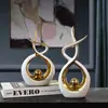 Adornos modernos de cerámica de lujo ligero para sala de estar, recibidor, mueble de TV, escritorio de oficina creativo, mueble de vino, decoraciones para inauguración de casa