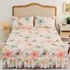 Faldón de cama acolchado de algodón cepillado Clase A, funda de colchón de una pieza, funda de colchón protector Simmons antideslizante, juego de faldón de cama de tres piezas lavable a máquina