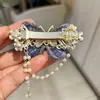 Nuevo Pasador de Flores con Borla Estilo Chino Antiguo para Mujer, Clip de Pato de Primavera y Verano, Pasador de Moda, Clip para Flequillo, Clip Lateral