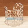 Pulsera abierta de acero inoxidable y acero de titanio, joyería popular europea y americana, con cuentas, se puede usar sola