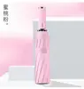 Paraguas completamente automático para hombre extragrande engrosado y reforzado de un botón completamente plegable paraguas plegable parasol y protector solar para mujer
