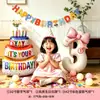 Tecido de Fundo para Aniversário Infantil Adereços para Fotos de Festa Decoração de Tecido Pendurado Feliz Aniversário Cenário Influenciador Digital Bebê em