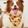 Suministros de Halloween para perros y gatos: venta al por mayor de bandanas para mascotas, bandanas triangulares estampadas y baberos