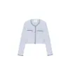 Comercio Transfronterizo Chaqueta Azul Francés Pequeña Fragancia para Mujer 2025 Otoño Nuevo Estilo Petite Elegante de Alta Gama Estilo Corto
