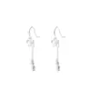 Pendientes de Plata Pura S999 Estilo Nuevo para Mujer, Pendientes de Borla de Flor con Sentido de Diseño Elegante, Ganchos de Pendientes de Lirio del Valle, Pendientes Sencillos