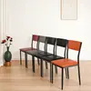 Silla de Comedor para Uso Doméstico, Silla Minimalista Moderna Nórdica, Silla con Respaldo Cuadrado, Arte de Hierro, Lujo Ligero, Mesa y Sillas para Comedor, Muebles de Hotel
