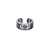 Anillo Abierto de Estrella de Ocho Puntas de Encaje Hueco Estilo Francés Retro Exquisito Lujo Ligero Gama Alta Circonita Estrella para Mujer