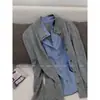 Suéter de Tricô Patchwork de Linho Color Block M LINK para Mulheres, Novo Outono 2026 Simples para o Dia a Dia Camisa Falsa de Duas Peças