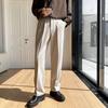 Pantalones de pierna recta para hombre, holgados, estilo coreano, casual, blancos, de pierna ancha, para primavera y otoño, celebridad de internet de Corea del Sur
