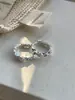 Aretes de Aro de Piedra Ópalo para Mujer, Pendientes de Diseño de Nicho, Nuevo Estilo Popular, Clavos de Oreja con Aguja de Plata, Clips para Orejas