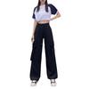 Pantalones de grulla americana de marca de moda transfronteriza para mujer, primavera y otoño 2025, pantalones adelgazantes de cintura alta con pierna ancha, deportivos casuales