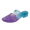 Sandalias de Moda para Mujer, Nuevo Estilo de Verano, Versátiles para Salir, Antideslizantes, Antiolor, Tacón Grueso, Punta Cerrada, Chanclas de Plástico con Cristales