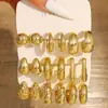 9 Pares de Nuevos Pendientes de Resina Exagerados Dopamina Europeos y Americanos Transfronterizos en Forma de C Gota de Agua Torcidos Pendientes de Moda Tendencia Personalidad