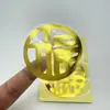 Adesivo de Vinil Personalizado Impresso Permanente à Prova d'Água Cortado em Formato Auto-Transparente Hot Stamping Folha de Ouro Cor CMYK Formato Personalizado