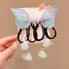 Pasador de Peluquería Antiguo Hanfu con Alas de Mariposa para Niña Accesorios para el Cabello con Borla Antigua Estilo Chino Lindo Pasador con Cinta