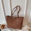 Bolsa tote fosca para mulheres, modelo novo transfronteiriço 2026, bolsa de ombro grande para o dia a dia, bolsa de tecido versátil, simples e estilosa