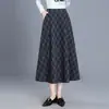 Falda retro de cuadros línea A para mujer, nueva colección otoño 2026, de cintura alta, que cubre la cadera, casual, adelgazante y acampanada.