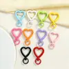 Accesorios para Joyería DIY Corazón de Colores con Cierre de Resorte Pintado en Spray Aleación de Zinc Anillo Abierto Llavero Llavero con Forma de Corazón