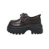 Mocasines de cuero suave estilo europeo para mujer, cabeza grande, 2026, nuevos, casuales, que aumentan la altura, zapatos pequeños de cuero, suela gruesa para personas bajas, zapatos de una sola pieza ligeros