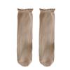Calcetines de otoño estilo Miu para mujer, calcetines apilados de media pierna, estilo japonés, calcetines de placa recta para mujer, calcetines finos de algodón color caramelo.
