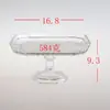 Plato de Frutas con Relieve de Moda, Cuadrado Alto Estilo Europeo para Postre y Pastel, Bandeja de Cristal para Postre y Frutas, Adorno Decorativo