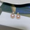 Brincos de pérolas de água doce naturais, fio de uva, agulha de prata, brincos pequenos de animais, brincos elegantes de design de nicho, todos combinando