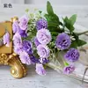 Conjunto Transfronteiriço de 20 Peças de Cravos Lilás, Decoração Fresca Pastoral, Enfeites para Fotografia de Casa, Flores de Casamento, Flores Artificiais