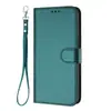 Estuche de Cuero tipo Flip de Color Sólido con Tres Ranuras para Tarjetas para Apple 17 16 Aplicable Transfronterizo con Correa de Mano en Stock Venta al por Mayor