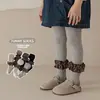 Leggings para Niña Estilo Nuevo Primavera y Otoño 2026 con Rayas Verticales y Adorno de Encaje, Mallas para Bebé para Uso en Exteriores, Leggings para Niños