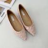 Zapatos Femeninos Elegantes Franceses de Puntiagudos y Poco Profundos con Brillo Fino de 5 cm Zapatos Slip-on de Alta Calidad para Commuter